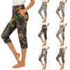 Women's Elastic Waist Casual Capri Pants Slim Fit with Pockets and Side Slits Stretchy Comfortable Fabric for Everyday Wear