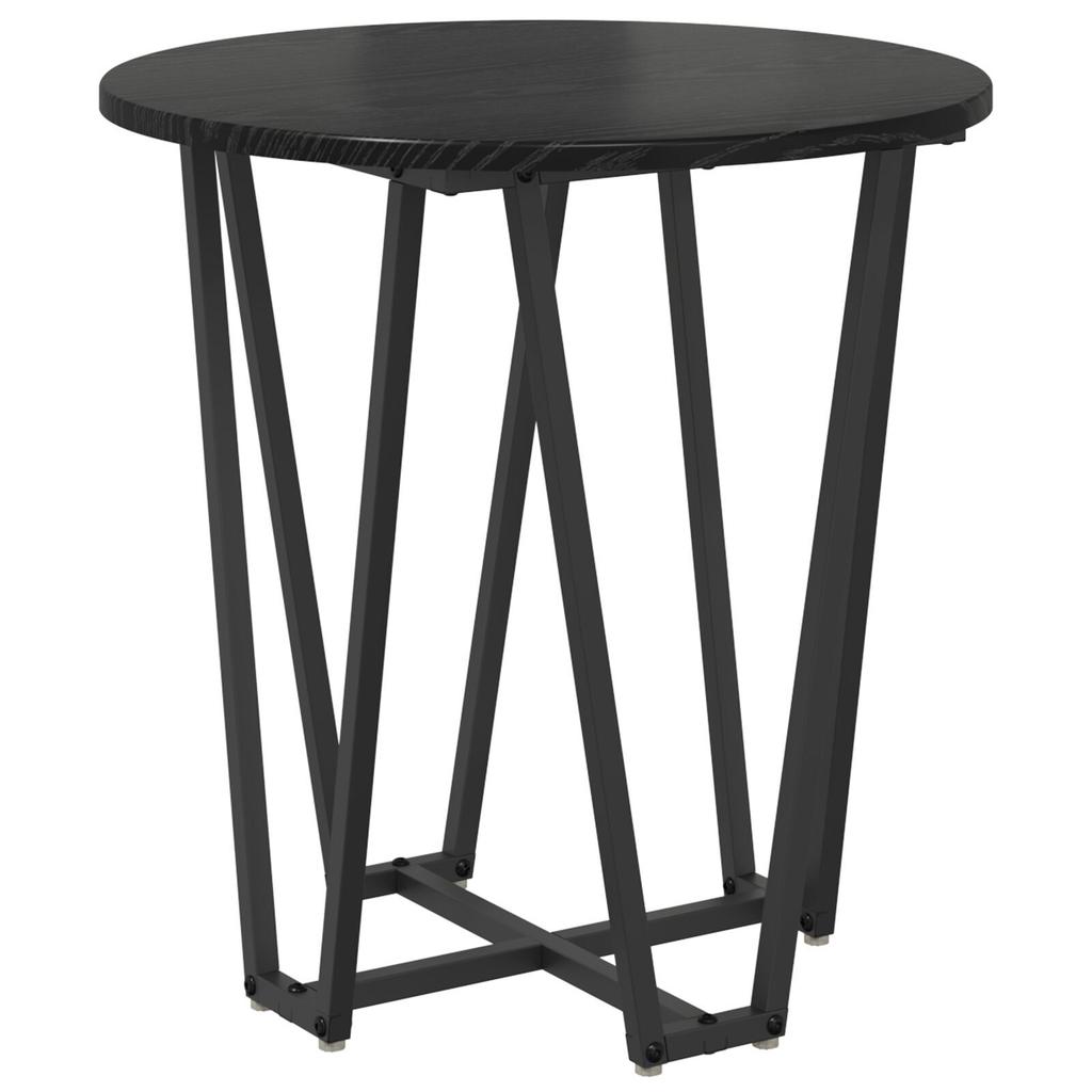 2-Piece round side table set, wooden coffee tables with metal frames, living room decoration table set
