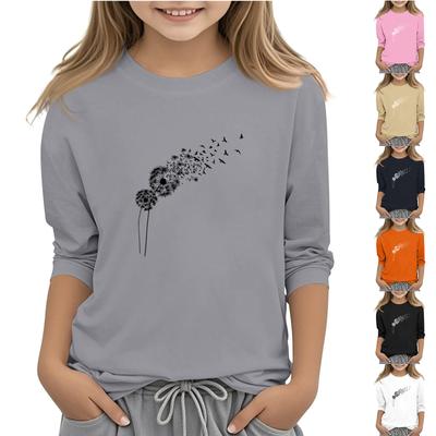 Children's 3/4 Sleeve O-neck  Daily Casual  Printed Top
