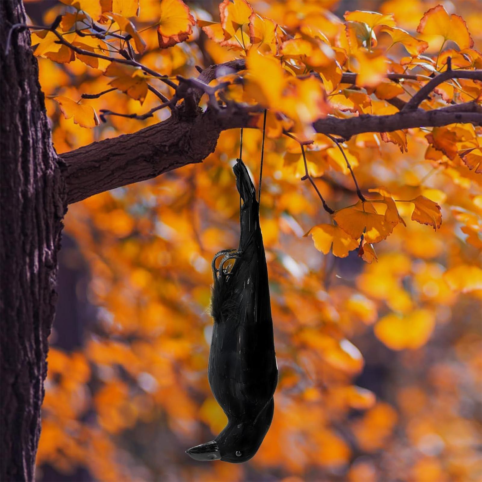 Halloween Crow Model Life-Sized Realistic Crow Statue Simulation Birds Animal Model For Outdoors Masquerade Ghost Haunted House China Mainland