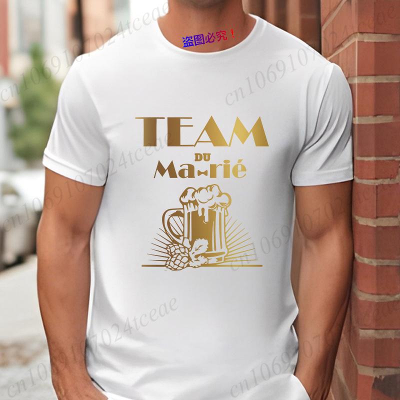 Groom Squad T-shirt Wedding Tees French Boyfriend Bachelor Party Tshirt Evg Team Future Groom Best Man Groomsman Y2k Tops