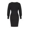 Women's Fashion Color Slim Fit Temperament Dress Knitted Doll Sleeve Skirt