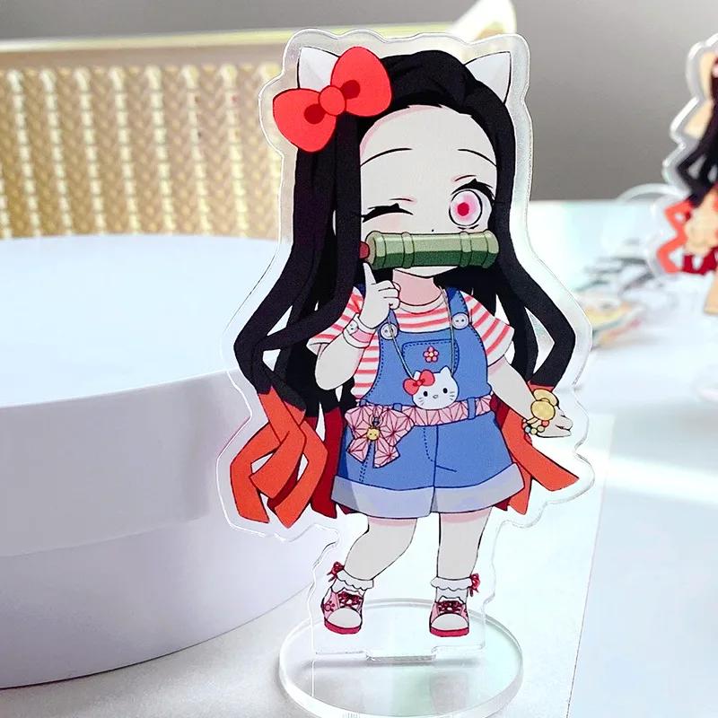Demon Slayer Anime Peripheral Cute Acrylic Model Sign Kimetsu No Yaiba Zenitsu Nezuko Desktop Kawaii Office Desk Ornament Gift