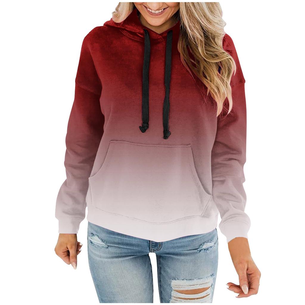 Women's -Lined Gradient Hoodie for Fall and Winter Casual Wear