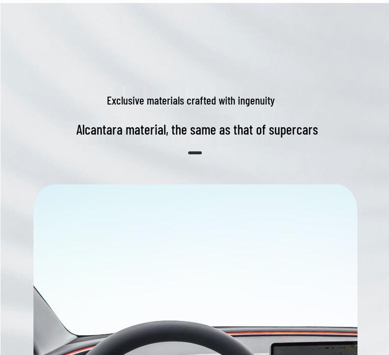 Tesla Model 3 Alcantara Suede Instrument Panel Trim for Interior Modification