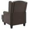 Armchair with Footstool Taupe Fabric