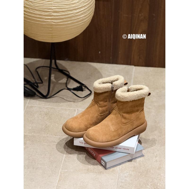 Thick-soled Snow Boots Women's New Winter Fleece Thickened Short Fleece Boots Cotton Shoes Martin Boots