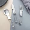 Picnic Travel Tableware Folding Utensils Stainless Steel Spork Fork Cutlery Spoon