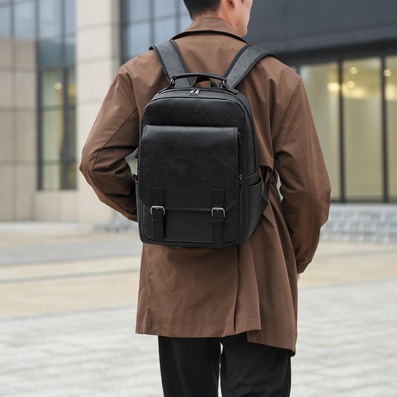 Fashion Men's Bag Trend Brand Retro Casual Backpack High Quality Waterproof Travel Bag Large Capacity Business Computer Bag