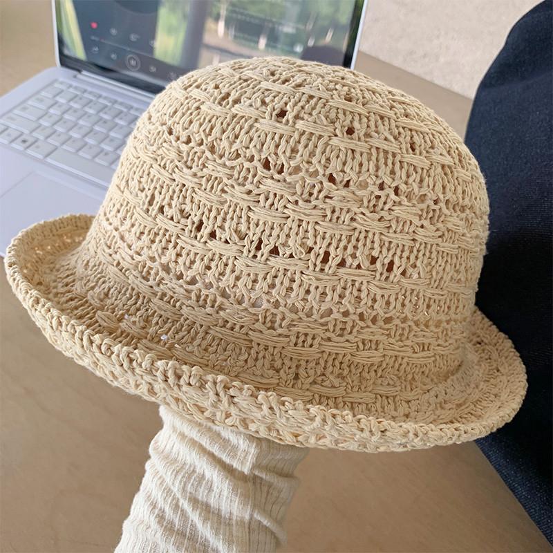 Womens Casual Summer Straw Hat With Short Brim And Handcrafted Embroidery For Sun Shade