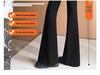Women's High Waist Black Micro Flare Pants - Slimming Drape, Small Sizes, Bell Bottom Style for Spring/Autumn.