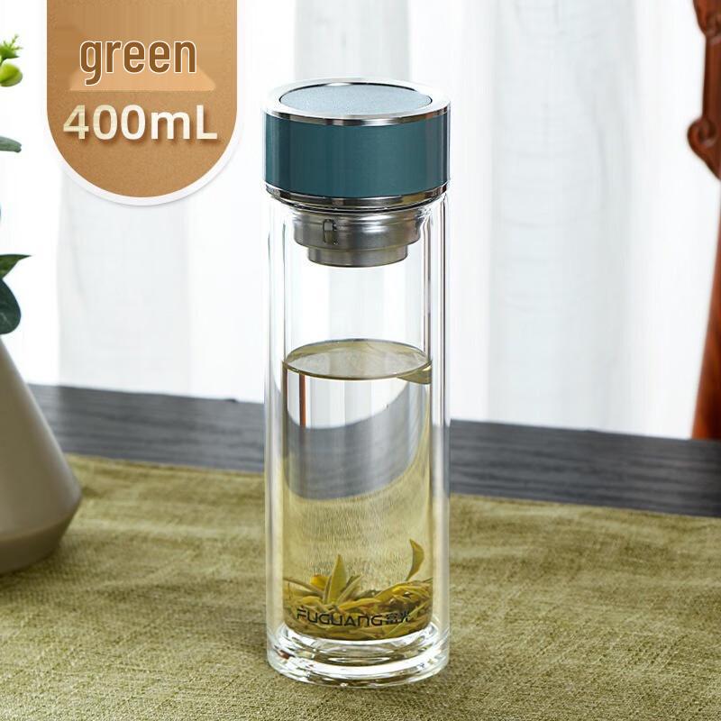Fuguang Double-layer Antibacterial Glass Tea Bottle