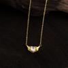 18K Gold-Plated Heart Pendant Clavicle Necklace with Zircon