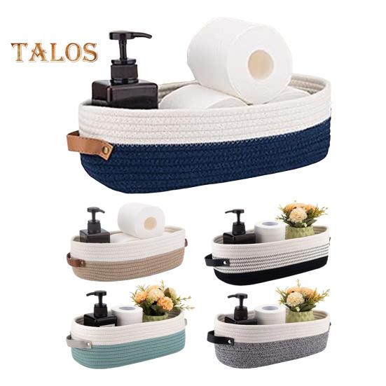 Woven Storage Basket with Handles Large Capacity Strong Load-bearing Multipurpose Toys Rectangular Decorative Basket