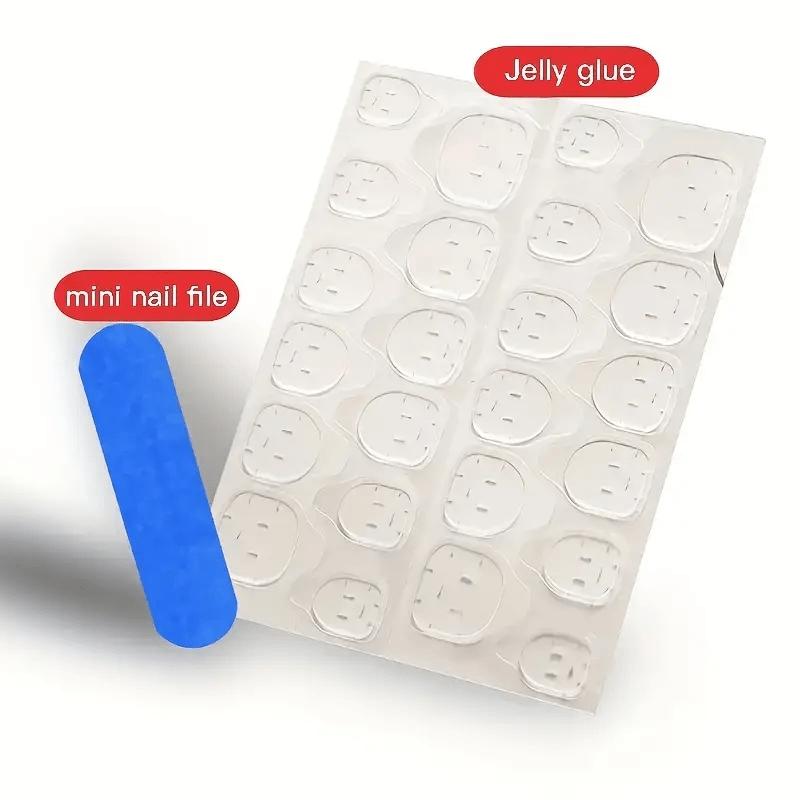 24 Pieces of French Style Short Square Press Nail Patch, Nude Color Short Fake Nails, Medium and Long Nail Glitter Wearing Nail