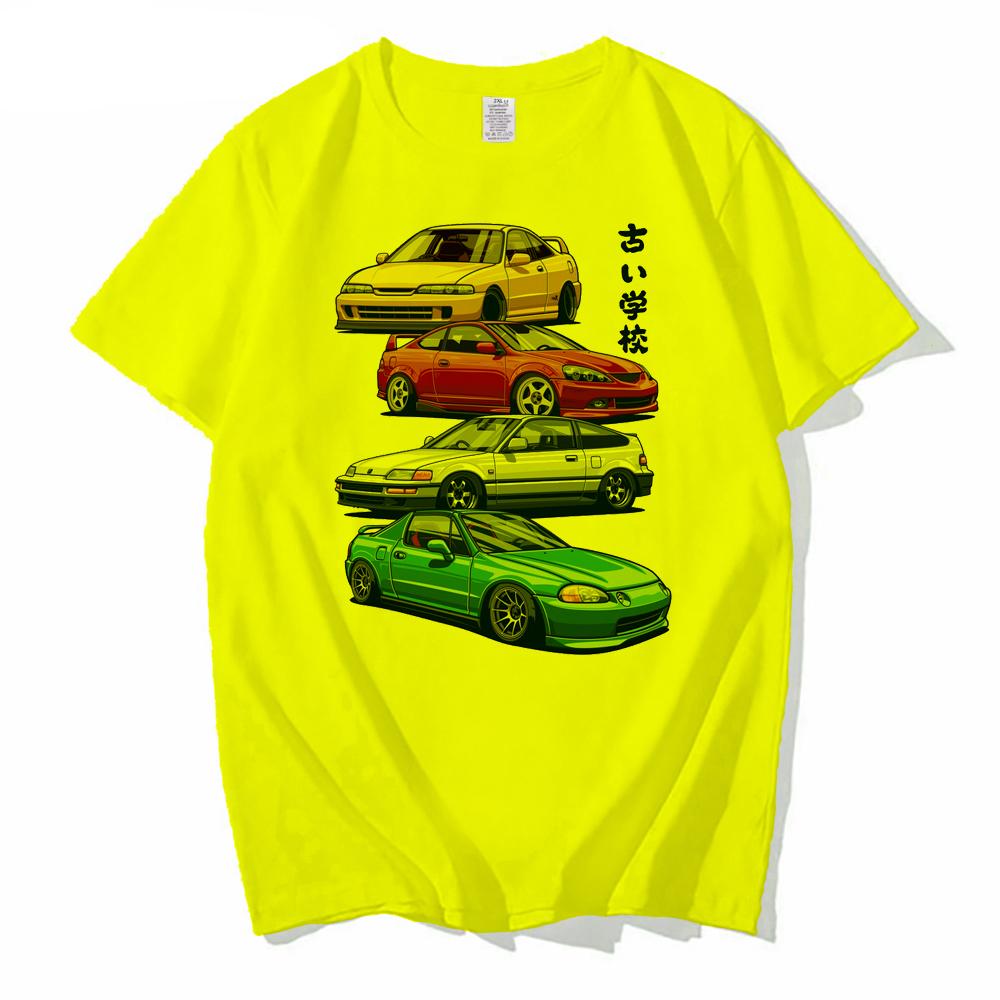 Fashion Men T-Shirts JDM Mix Sports 800 AE86 Cressida and Levin TE27 Print T-Shirt Boy Casual Tops