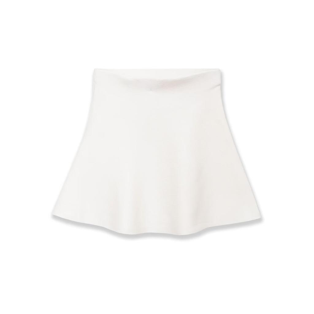 European and American Style, New Women's Clothing, Foreign Style White Elastic Knitted Waist Mini Skirt 2142111