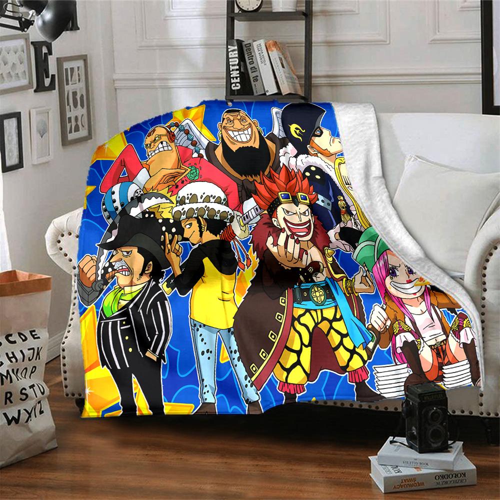 1pc One Piece Adventure flannel Blanket for Super Soft Cute Comfort Blanket for Travel Bedding Couch Sofa Blanket Y8254