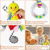 Giocattoli per passeggino e giocattoli per seggiolino auto per neonati con massaggiagengive, giocattoli per passeggino sospesi, clip per bambini in morbido peluche per ragazzi e ragazze 3-12 mesi