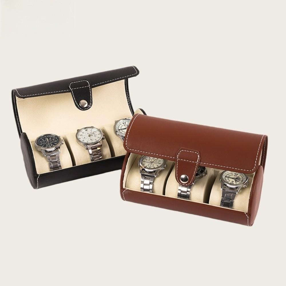 3 Grids Cylinder Watch Storage Box Removable Pillows Watch Organizer Watch Display Case Travel