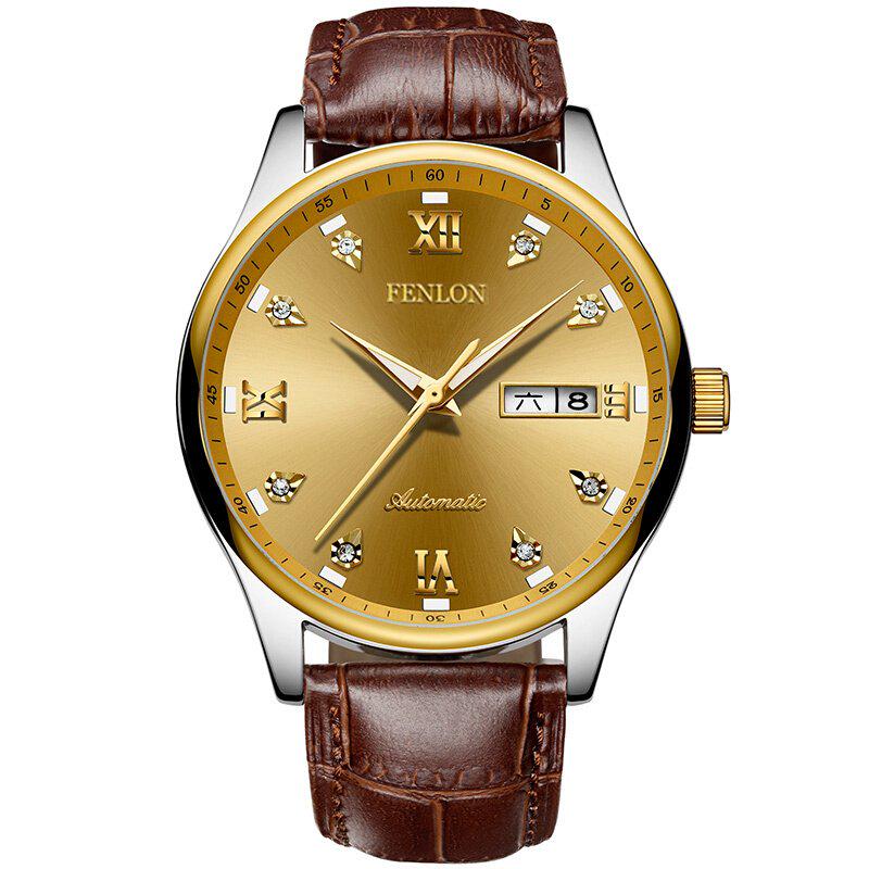 Fashion Stainless Steel Mens Mechanical Business Wrist Watch Top Brand Luxury Skeleton Male Clock
