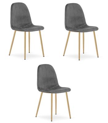 PADVA Chair - Dark Grey Velvet / Oak Legs X 3