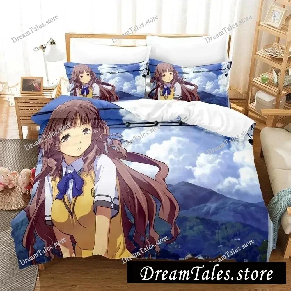 Anime Kawaii Waiting in The Summer Bedding Set Boys Girls Twin Queen Size Duvet Cover Pillowcase Bed Kids Adult Home Textile