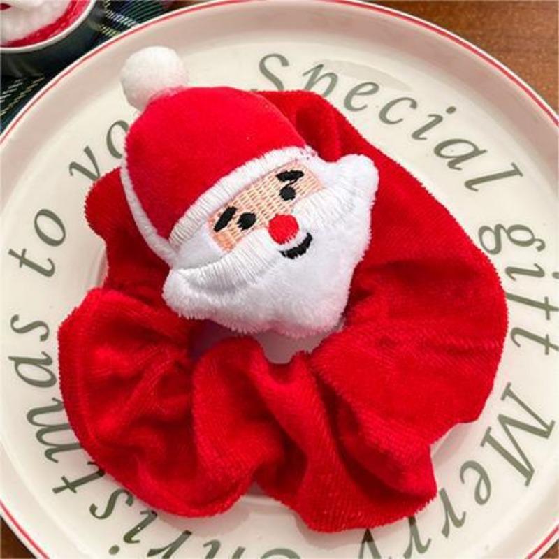 Christmas Deer Plush Large Intestine Hair Band Women's High Elastic and Durable Hair Rope Cute Doll Rubber Band Hair Accessories Headband