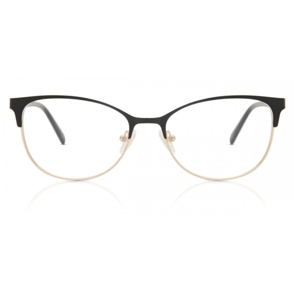 Full Rim Cat Eye Black Gold Smartbuy CollectiOn Ayaka With Clip On Df 300 02m fashiOn Women Eyeglasses
