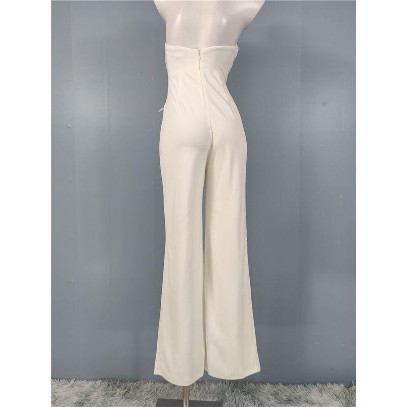 Foreign Trade Order Wrap-around Lu's Home Fashion Sexy Gyaru Backless Royal Sister Pearl Strap Elegant Socialite Banquet Jumpsuit
