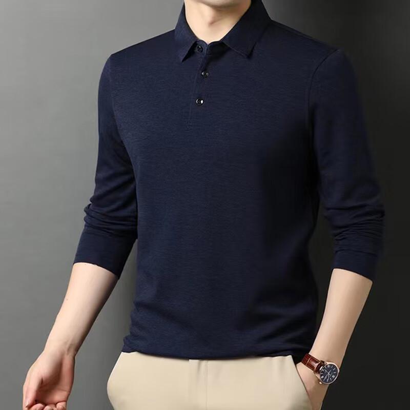Men's Business Casual Long-Sleeve Polo Shirt