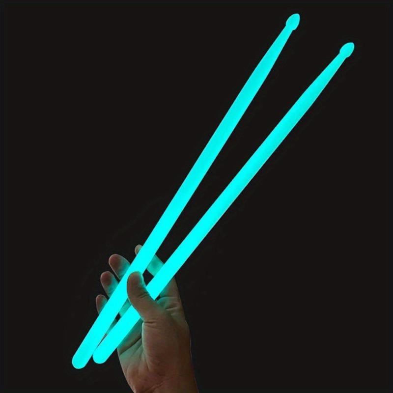 1 Pair 5A Luminous Drum Stick Jazz Drum Mallets Stage Colorful Nylon Luminous Drumsticks Beginner Drummers Gift