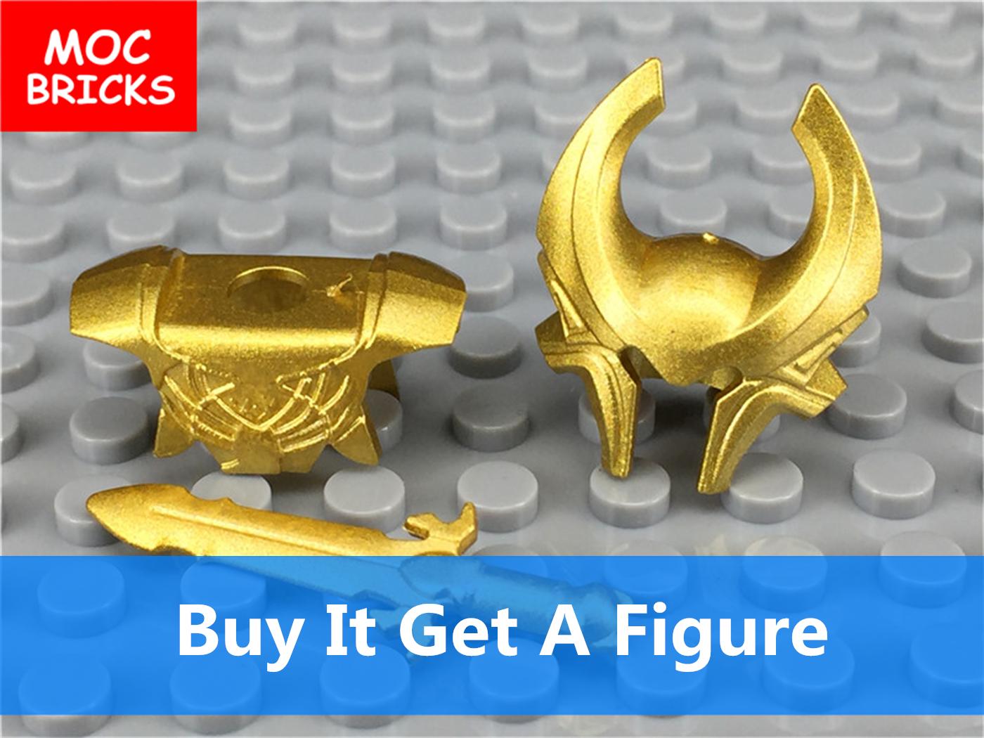 

Non-Toxic Moc Bricks Diy Painted Gold Armor Helmet Sword 4Cm Figure Educational Building Blocks Pg1124 Toy Kids Gifts 1pcs