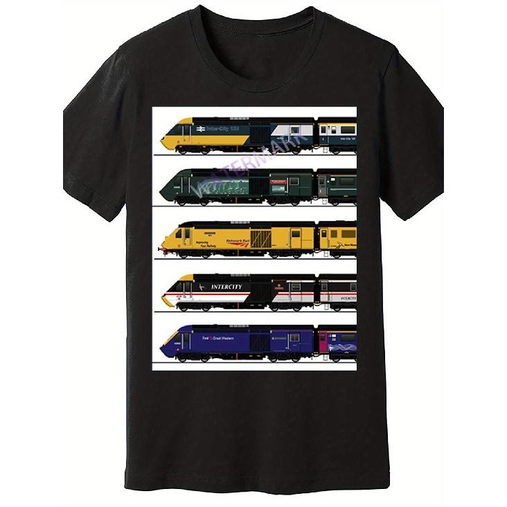 Men s British Railways Class 43 Intercity 125 Locomotive T-Shirt with 44466 Number - Vintage Train Enthusiast Tee, Retro Railroad Design, Comfortable S