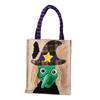 Kindergarten Activity Bags Halloween Candy with Handles, Non Woven Trick or Treat Totes Reusable Linen Sacks for Kids, Black Cat Pumpkin Ghost Goodie