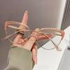 Fashion Cat Eye Women's Reading Glasses 2025 Brand Designer Hollow Metal Lace Optical Glasses Frames Anti Blue Light Eyewear