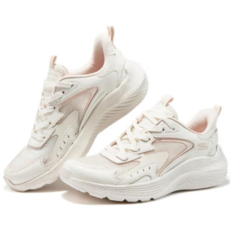Skechers PU Mesh Fabric Comfortable Low-Top Casual Shoes Women Sneakers Off-White 117486-OFWT