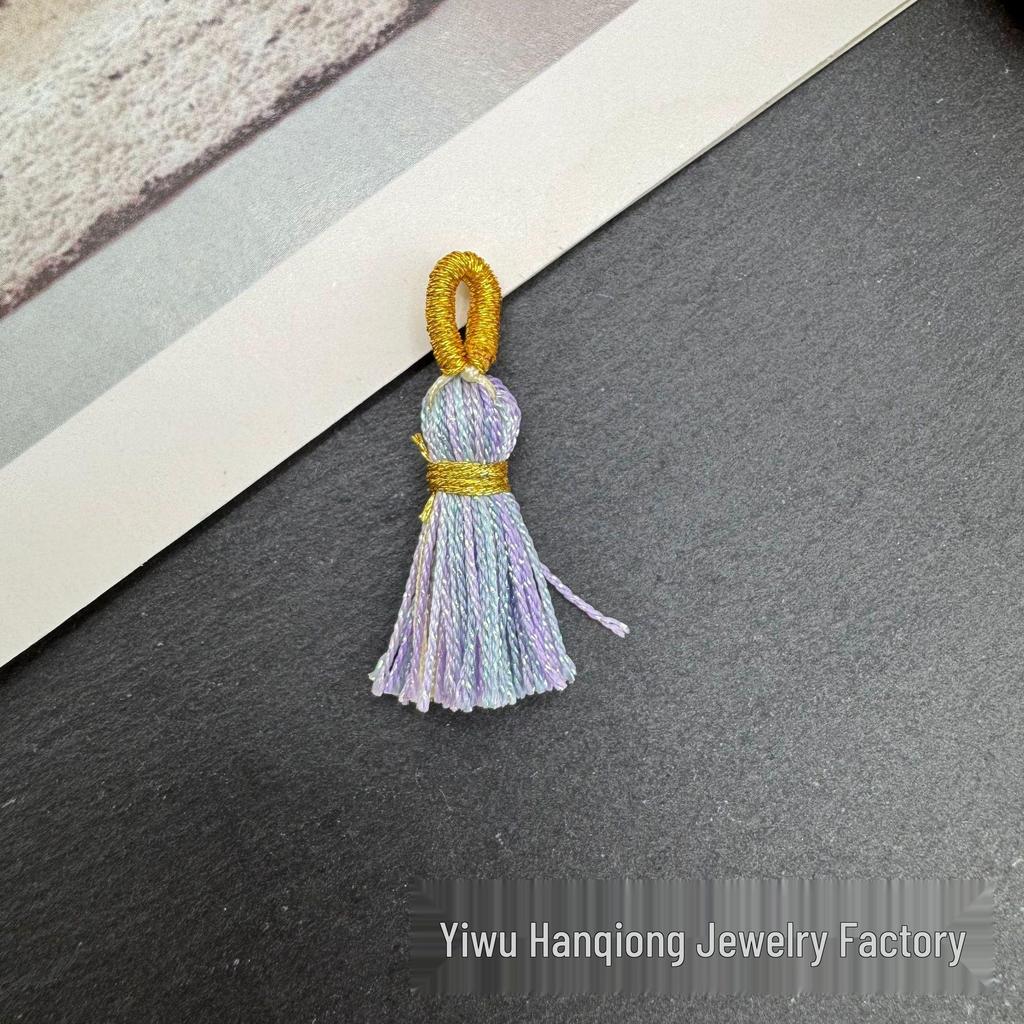 Korean Rainbow Tassel Pyssla Bead Keychain DIY Accessory