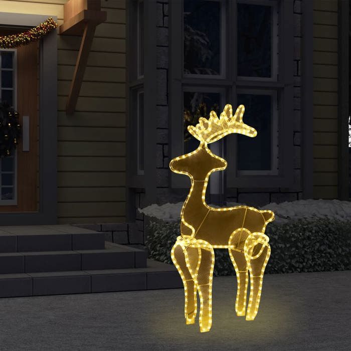 VidaXL Décoration de Noël de Renne avec Maille Ornement d'Extérieur Décoration de Jardin Arrière-cour Résistance à l'Eau 306 289976