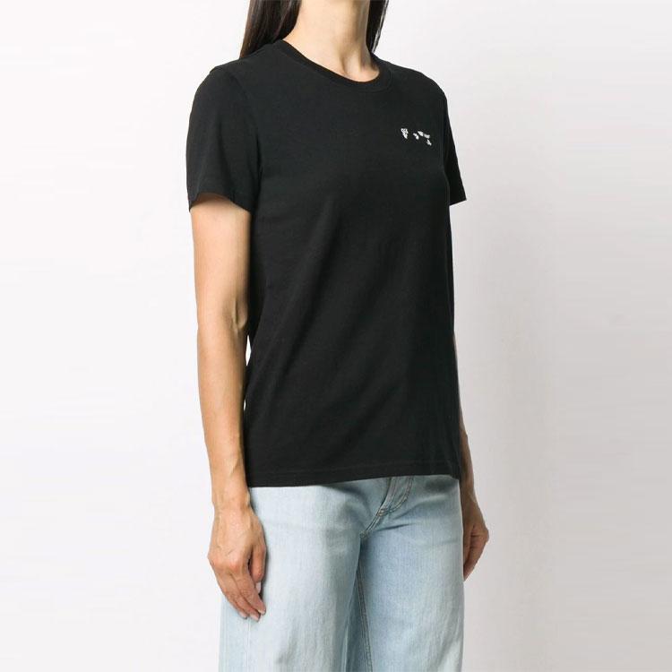 Off-White Logo Tee Black/White Women Tops OWAA049E20JER0011001