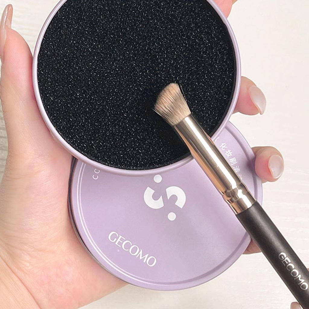 1PC Purple Makeup Brush Cleaning Box Quick Cleaning Sponge Brush No Clean Dry Cleaning Box Cleaning Excess Powder Cleaning Tool