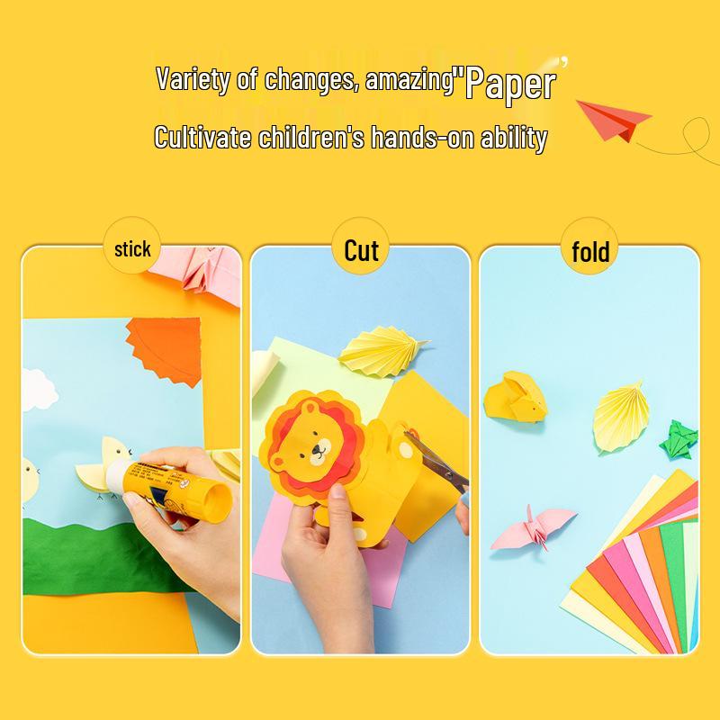 10-Color Handmade Origami Paper, 100 Sheets (19x19cm, Mixed)