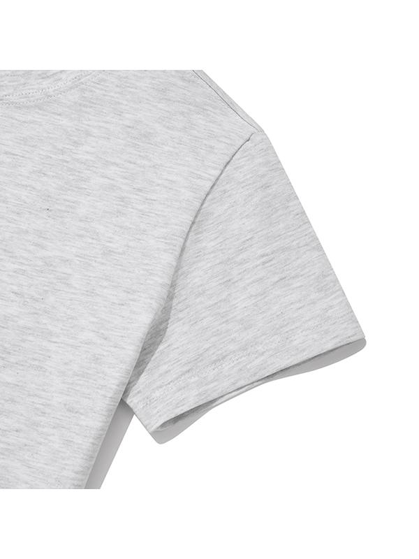 KIRSH Union Jack Crop T-Shirt [Melange Gray]