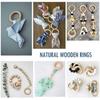 10 Pcs Wooden Rings Natural Grain Polished Smoothly Comfortable Touch Craft Wood Ring Pendant 8cm/3.1in