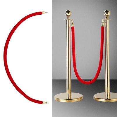 Barrière à corde pour contrôle de foule Corde de barrière Crochet industriel robuste Cordon en velours poli miroir Poteau pour présentoirs 60 pouces