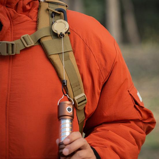 Fly Fishing Retractor Badge Reel with Wire Rope Multipurpose 360-Degree Rotation