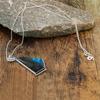 Labradorite Boho Silver Statement Pendant, Sterling Silver Labradorite Pendant