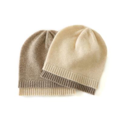 Cashmere Autumn and Winter New Unisex Color Block Casual Versatile Baotou Hat Warm Ear Protection Dome Knitted Hat