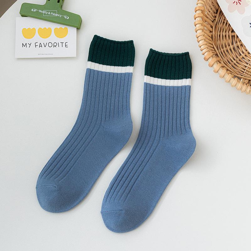 

Женские весенне-осенние цветные носки-трубы из дышащего хлопка без косточек 1 pair джинсовый синий