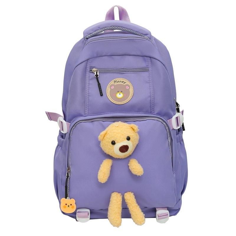 Schoolbag Bear Doll Cartoon Children's Backpack Primary School Students 1-1 Grade Sweet Wind Schoolbag Simple Backpack Wholesale